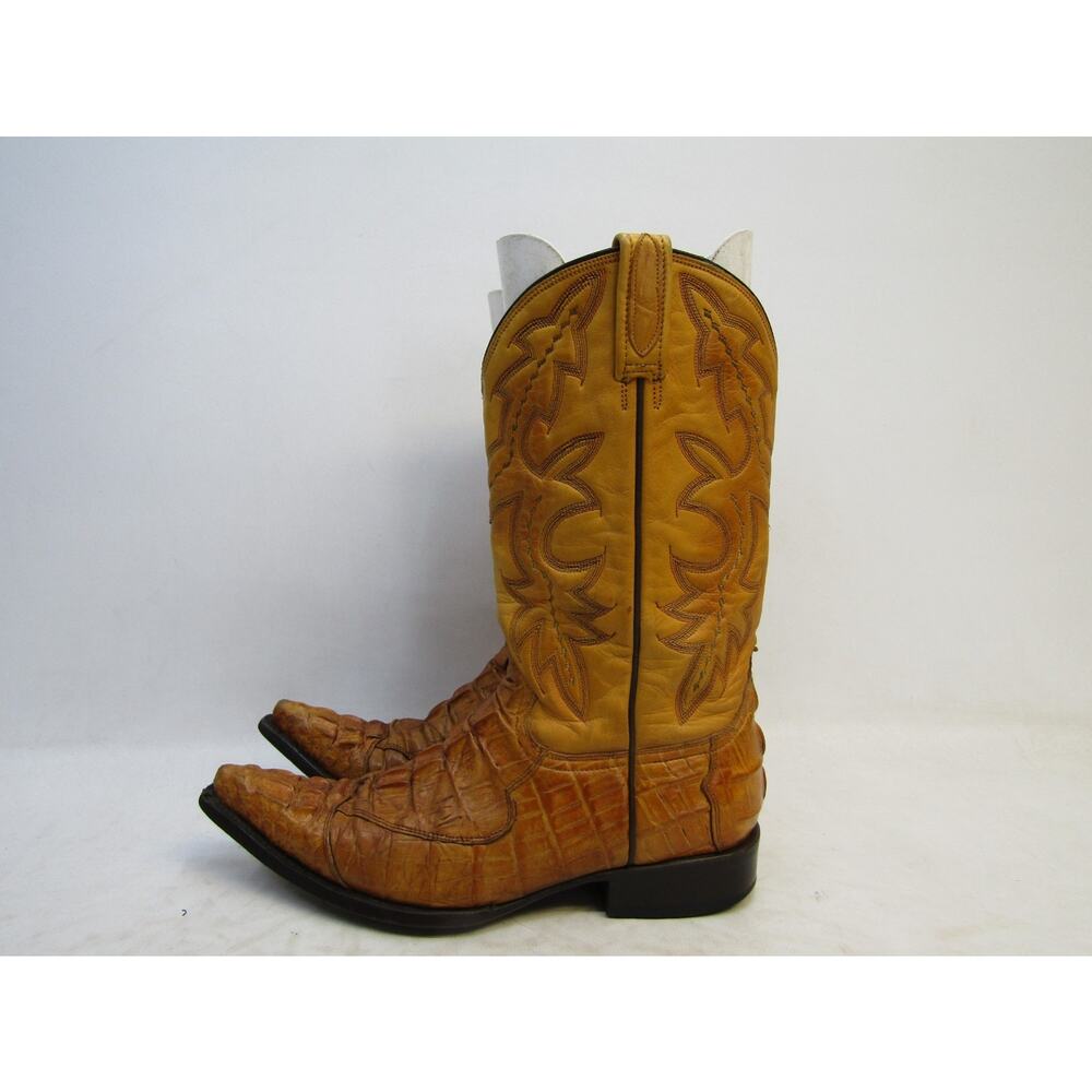 Vintage Mezcalero Mens Size 10 EE Genuine Crocodile Tail Leather Cowboy Boots